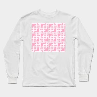 Dark Pink and White Pattern Long Sleeve T-Shirt